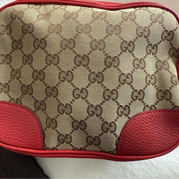 Gucci Monogram Mini Bree Messenger Bag in Red and tan - Picture 2 of 13